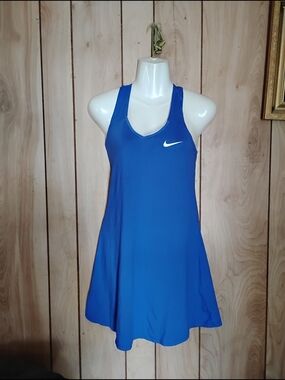 Nike Blue Racerback Tennis Dress with Swoosh